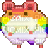 rainbow hamster roll - GIF animé gratuit
