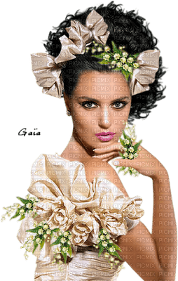 loly33 femme  woman  flower - 免费PNG