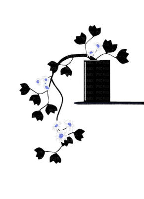 silhouette black plant room pot flower fleur deco tube vase pflanze plante zimmer chambre - zdarma png