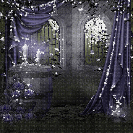 dolceluna animated spring background curtains - 無料のアニメーション GIF