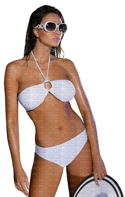 Kaz_Creations Woman Femme Glasses White Beachwear - PNG gratuit