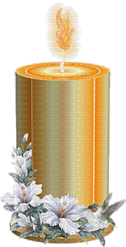 Kerze, Gold, Blumen - Ingyenes animált GIF