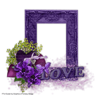 frame-lila-LOVE - Free PNG
