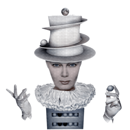 surreal man hat white grey - δωρεάν png