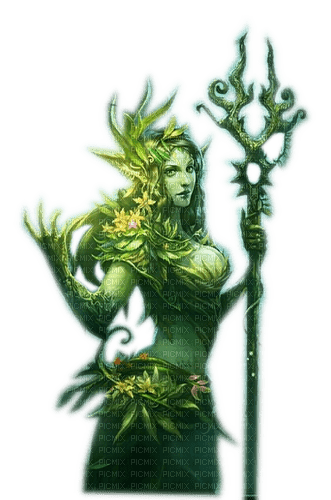 Rena Fantasy Art green Fairy - 無料png