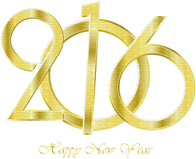 Kaz_Creations Text 2016 Happy New Year - безплатен png