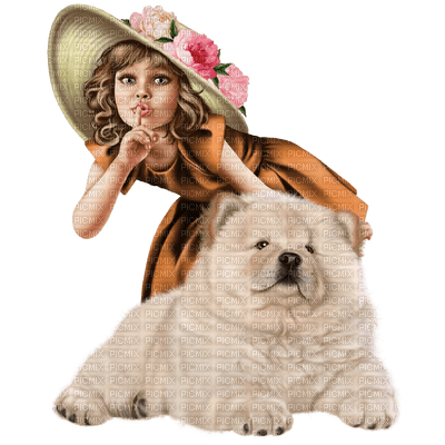 girl and dog---flicka och hund - darmowe png