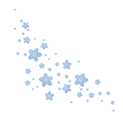 blommor-blå-deco - Free PNG