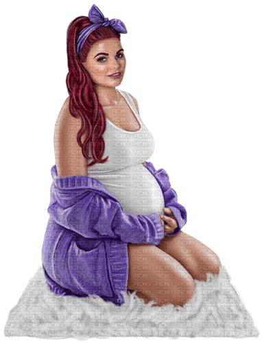 Pregnant woman. Purple. Leila - фрее пнг