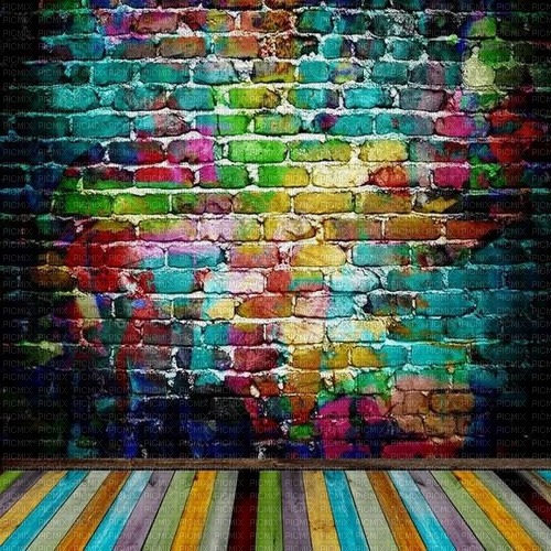 brick graffiti wall - gratis png