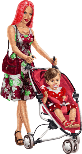 Mother with a child in a pram. Woman. Leila - δωρεάν png