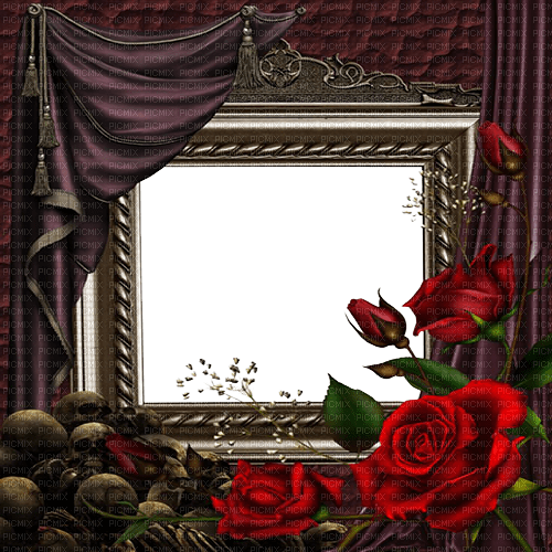 dolceluna gothic curtain rose frame - ücretsiz png