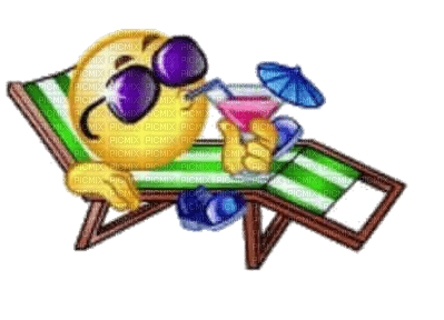 Smiley face on lounger - zdarma png