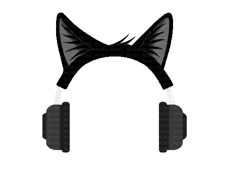 discord kitten black gamer headset - Gratis animeret GIF