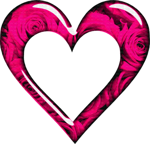 Heart.Frame.Roses.Pink - ücretsiz png
