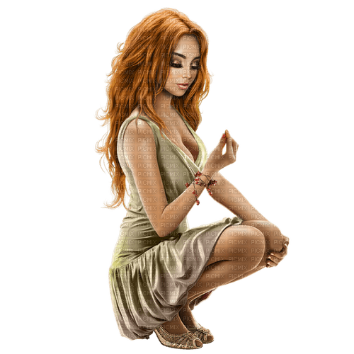 kikkapink woman spring redhead - gratis png