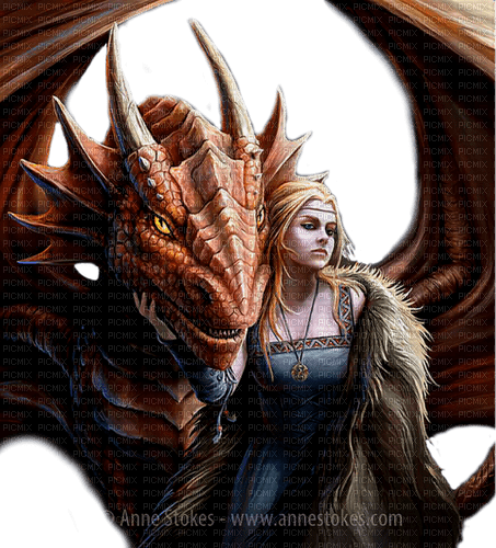 fantasy woman and dragon nataliplus - png gratuito