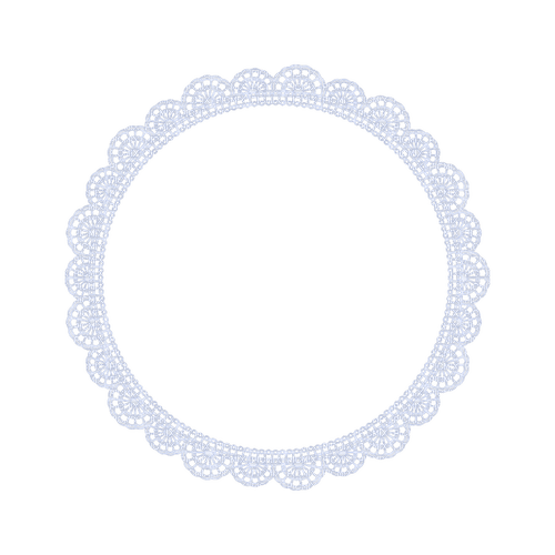 kikkapink deco scrap blue lace frame circle - PNG gratuit