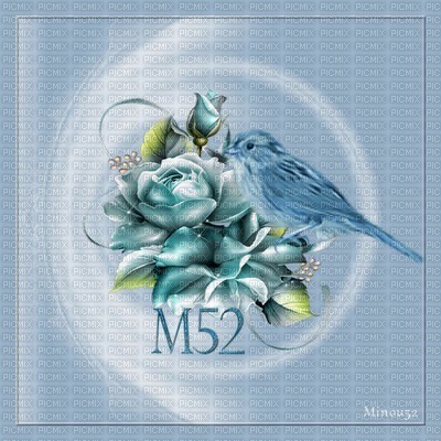 minou52-blå-bg  med cirkel och fågel - nemokama png