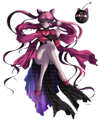 Sailor Moon Crystal Chibi Moon Chibiusa Black Lady - PNG gratuit
