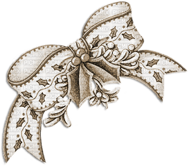 soave deco christmas vintage holly bow sepia - png gratis