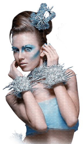 kikkapink winter woman blue christmas - bezmaksas png