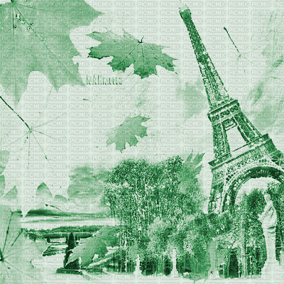 Y.A.M._Autumn background Paris city green - Animovaný GIF zadarmo