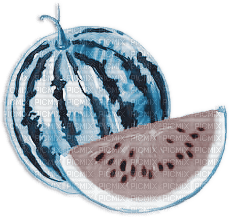 soave deco summer fruit  watermelon blue brown - Free PNG