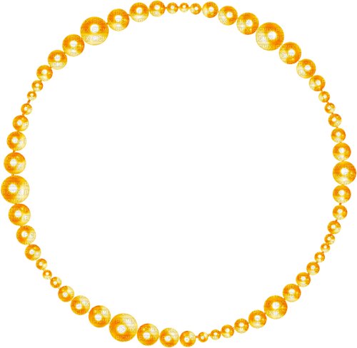 Pearls.Circle.Frame.Orange - Free PNG