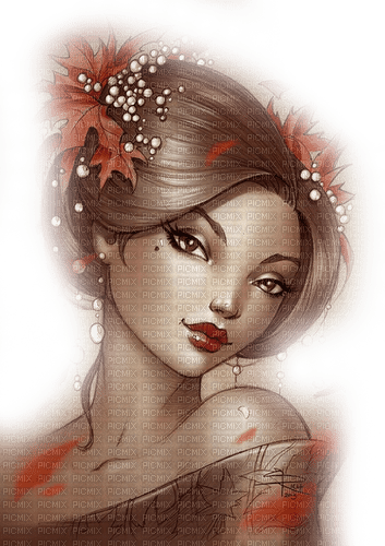 woman autumn fantasy - 免费PNG