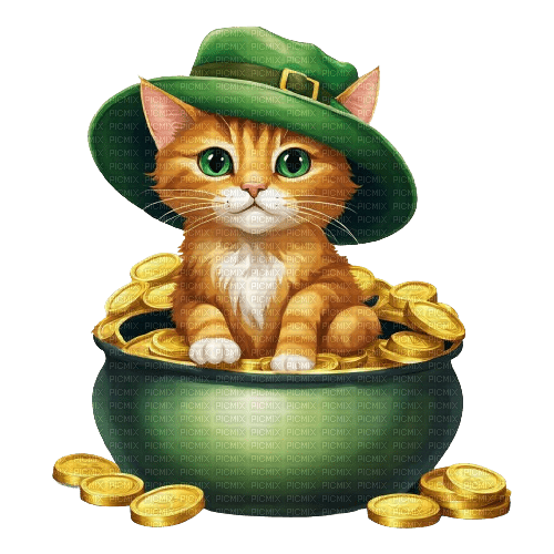 st patrick day cat - darmowe png