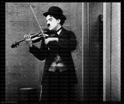 Charlie Chaplin violon - GIF animado grátis