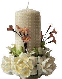 Kerze, Blumen - Ingyenes animált GIF