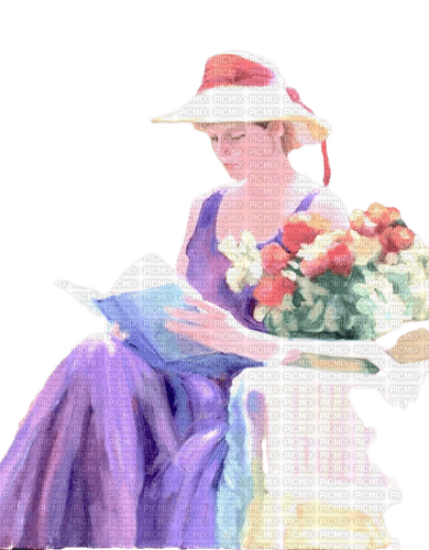 Vintage Woman Reading - PNG gratuit