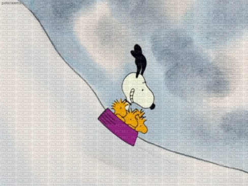 Animated-The Peanuts-Winter-Background. - Darmowy animowany GIF