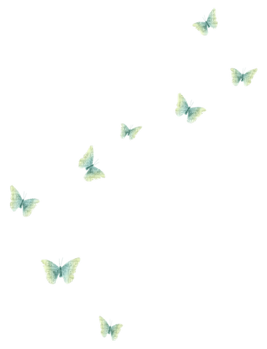 Green butterflies scrap deco - ilmainen png