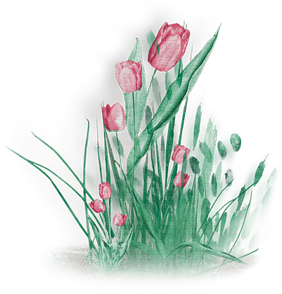 soave deco flowers garden spring tulips grass - PNG gratuit