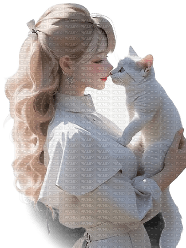 Femme avec un chat - nemokama png