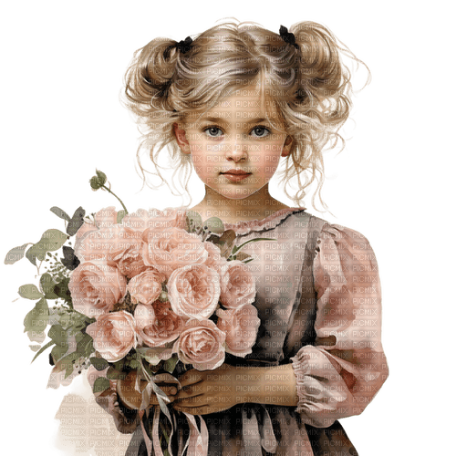 Girl. Flowers. Leila - png gratuito