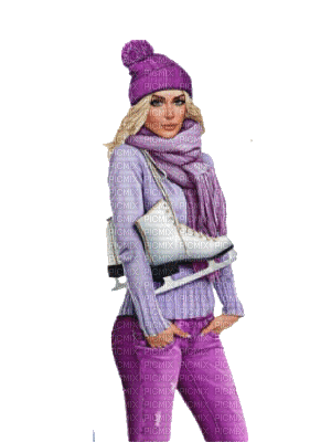 kvinna-vinter-skridskor---woman-winter skating - ücretsiz png