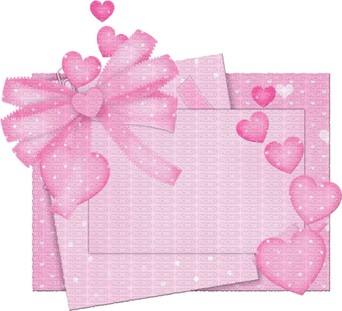 Carte rose coeur ruban pink card ribbon heart - png gratis
