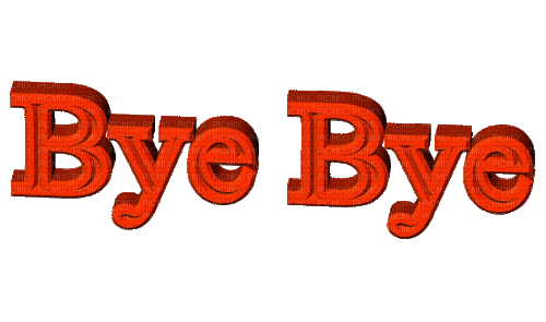 Tekst. 3D.Gif. Bye Bye, Suss. Red. Leila - GIF animate gratis