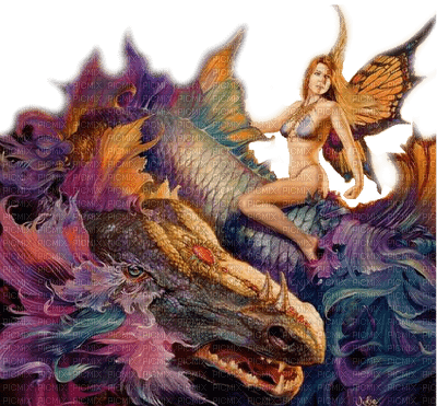 fairy and dragon nataliplus - ücretsiz png