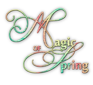 soave text magic spring pink green yellow - 無料png