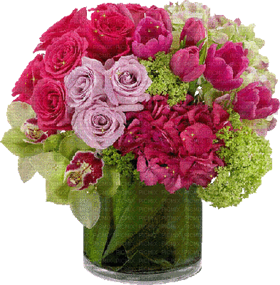 MMarcia gif vaso rosas - Gratis animeret GIF