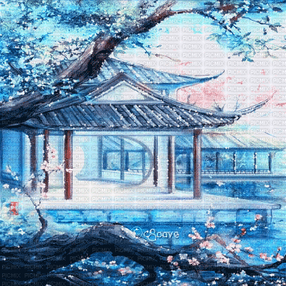soave background animated oriental blue - Darmowy animowany GIF