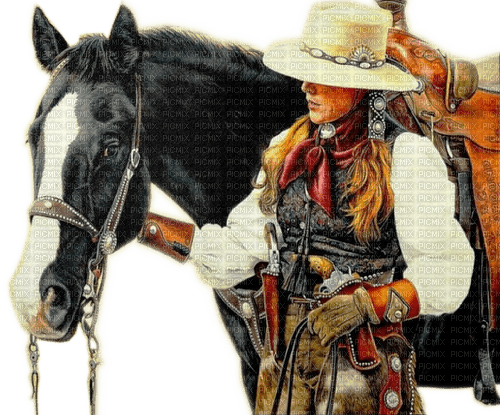 Rena Cowgirl Pferd - PNG gratuit
