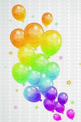 image encre bon anniversaire color effet ballons  edited by me - zdarma png