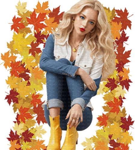 Woman. Fall. Autumn. Leila - фрее пнг