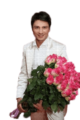 Kaz_Creations Man Homme Flowers Deco - Free PNG